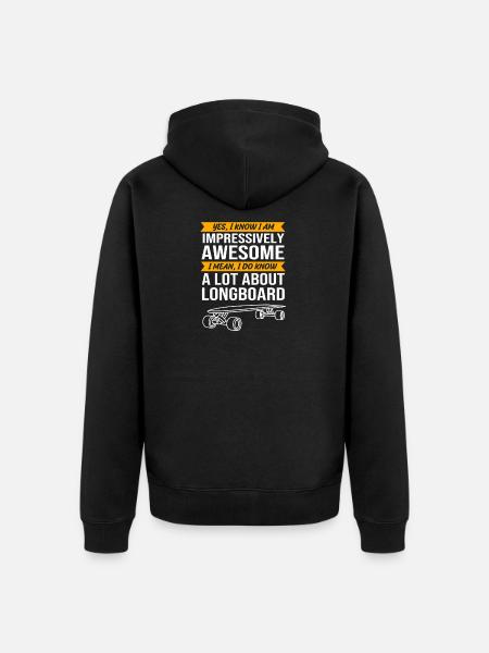 Longboard Longboarder Longboarding - Unisex Premium Bio Zip Hoodie - Schwarz