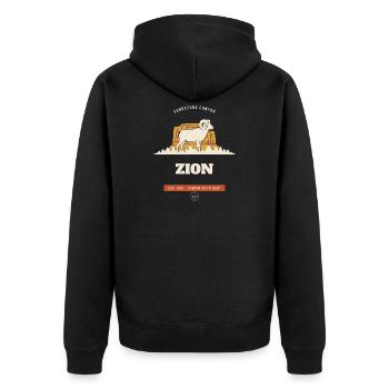 Zion-Nationalpark Dickhorn-Widder - Unisex Premium Bio Zip Hoodie - Schwarz - Hinten - Nico (187cm)