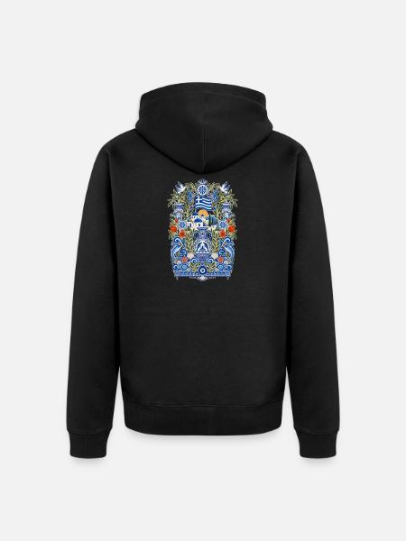 Griechenland | Oliven, Meer & Ägäis - Unisex Premium Bio Zip Hoodie - Schwarz