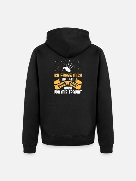 Dudelsackspieler Dudelsack Männer Geschenk - Unisex Premium Bio Zip Hoodie - Schwarz