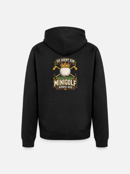 So sieht ein minigolf konig aus - Unisex Premium Bio Zip Hoodie - Schwarz