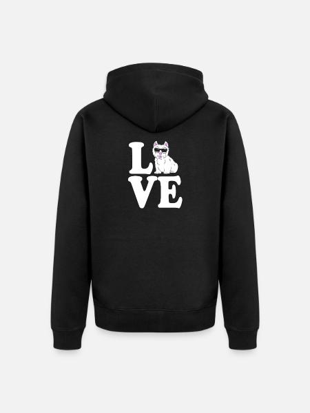 West Highland Terrier - Unisex Premium Bio Zip Hoodie - Schwarz