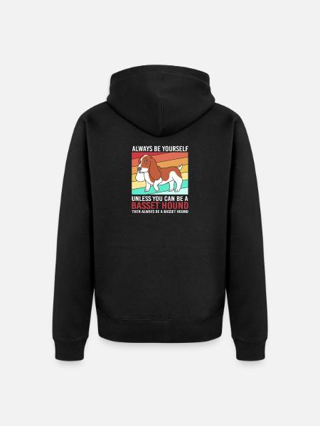 Basset Hound - Unisex Premium Bio Zip Hoodie - Schwarz