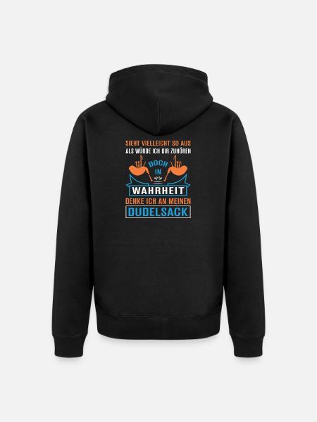 Dudelsackspieler Dudelsack Männer Geschenk - Unisex Premium Bio Zip Hoodie - Schwarz