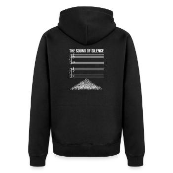 The Sound of Silence – Kontrabass und Bassist - Unisex Premium Bio Zip Hoodie - Schwarz - Hinten - Nico (187cm)