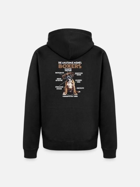 Boxer Hundebesitzer T | Deutscher Boxer | Hunde - Unisex Premium Bio Zip Hoodie - Schwarz