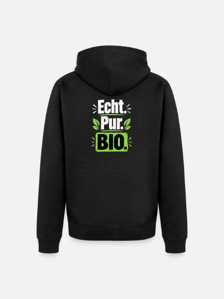 Echt Pur Bio Statement - Unisex Premium Bio Zip Hoodie - Schwarz