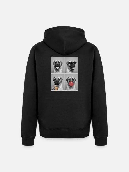 Hunde Mastiff Hund - Unisex Premium Bio Zip Hoodie - Schwarz