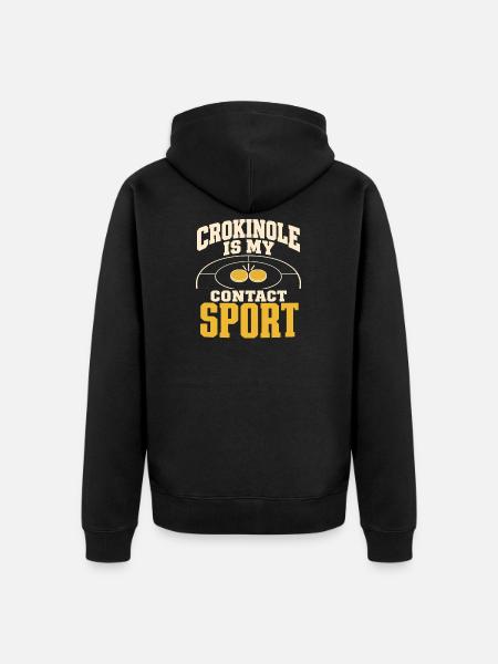 Crokinole-spieler 20-loch-crew Turniergeschenk - Unisex Premium Bio Zip Hoodie - Schwarz