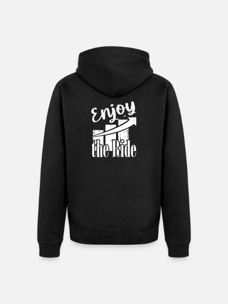 Genieße die Fahrt - Unisex Premium Bio Zip Hoodie - Schwarz