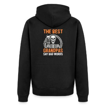 Grandfather Papaw Pop Gramps Granddad Grandpa - Unisex Premium Bio Zip Hoodie - Schwarz - Hinten - Nico (187cm)