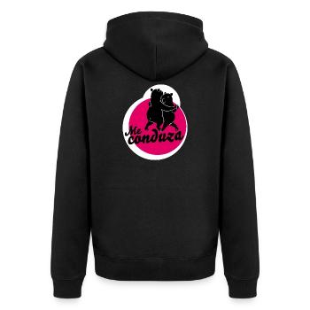 Me Conduza – Tanzende Capybaras - Unisex Premium Bio Zip Hoodie - Schwarz - Hinten - Nico (187cm)