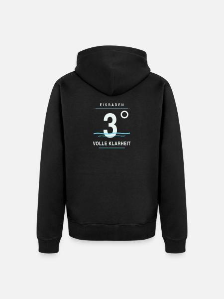 Eisbaden 3 Grad - Unisex Premium Bio Zip Hoodie - Schwarz