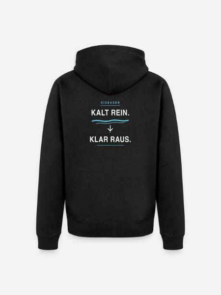 Eisbaden Klar Raus - Unisex Premium Bio Zip Hoodie - Schwarz