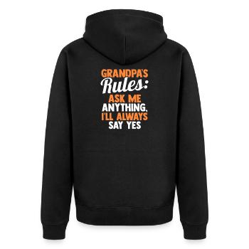Grandfather Papaw Pop Gramps Granddad Grandpa - Unisex Premium Bio Zip Hoodie - Schwarz - Hinten - Nico (187cm)