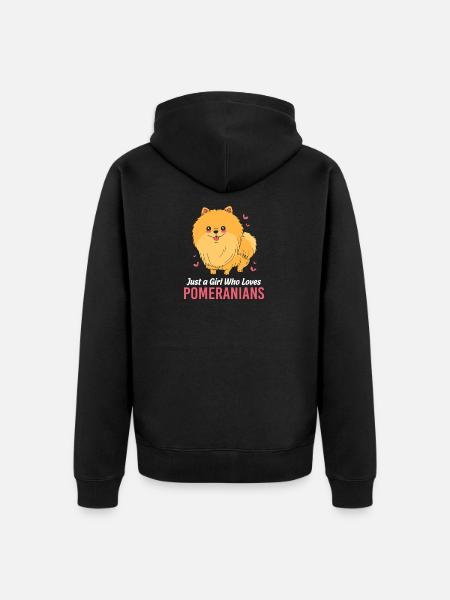 Pomeranian Zwergspitz Hund - Unisex Premium Bio Zip Hoodie - Schwarz