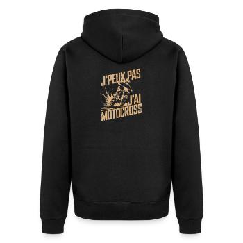 Jpeux Pas Jai Motocross Fahrer Sprung Im Gelände - Unisex Premium Bio Zip Hoodie - Schwarz - Hinten - Nico (187cm)