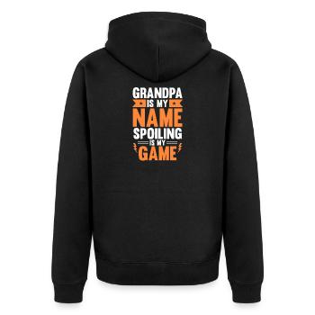 Grandfather Papaw Pop Gramps Granddad Grandpa - Unisex Premium Bio Zip Hoodie - Schwarz - Hinten - Nico (187cm)