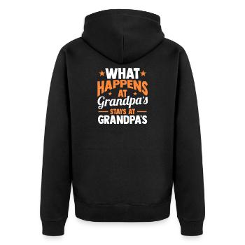 Grandfather Papaw Pop Gramps Granddad Grandpa - Unisex Premium Bio Zip Hoodie - Schwarz - Hinten - Nico (187cm)