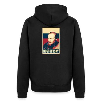 Fjodor Dostojewski Russischer Schriftsteller-Klassiker - Unisex Premium Bio Zip Hoodie - Schwarz - Hinten - Nico (187cm)