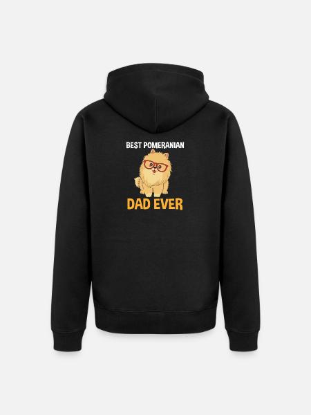 Zwergspitz Pomeranian Papa - Unisex Premium Bio Zip Hoodie - Schwarz