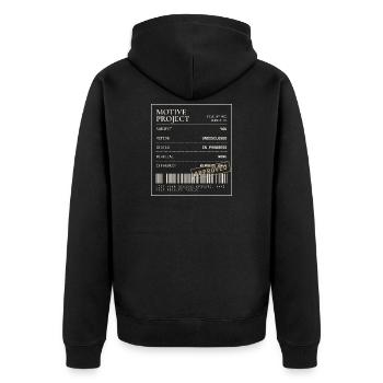 Archivdatei Nr. 001 - Unisex Premium Bio Zip Hoodie - Schwarz - Hinten - Nico (187cm)