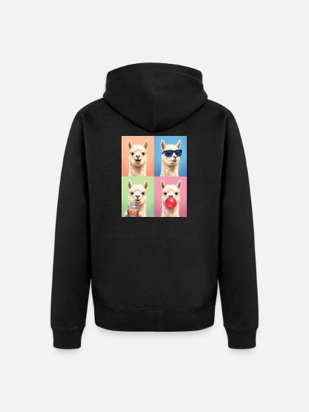 Alpakas Alpaka - Unisex Premium Bio Zip Hoodie - Schwarz