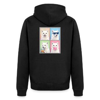 Polarfüchse Polarfuchs - Unisex Premium Bio Zip Hoodie - Schwarz - Hinten - Nico (187cm)