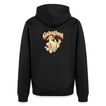 Gabaghou Geist mit Schnurrbart - Unisex Premium Bio Zip Hoodie - Schwarz - Hinten - Nico (187cm)