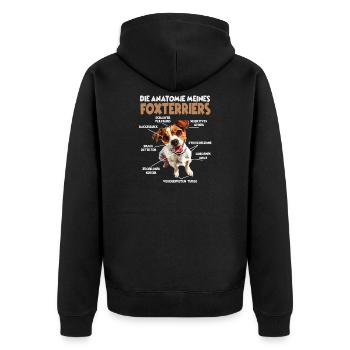 Foxterrier-Hundesport-Hundeliebhaber Foxterrier - Unisex Premium Bio Zip Hoodie - Schwarz - Hinten - Nico (187cm)