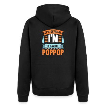 Grandfather Papaw Pop Gramps Granddad Grandpa - Unisex Premium Bio Zip Hoodie - Schwarz - Hinten - Nico (187cm)