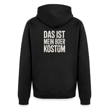 Das ist mein 80er Kostüm Karneval Mottoparty - Unisex Premium Bio Zip Hoodie - Schwarz - Hinten - Nico (187cm)