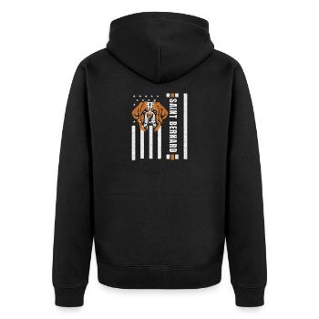Bernhardiner Hund - Head Shake Slobber Everywhere - Unisex Premium Bio Zip Hoodie - Schwarz - Hinten - Nico (187cm)