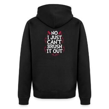 Hundefriseur - Unisex Premium Bio Zip Hoodie - Schwarz - Hinten - Nico (187cm)