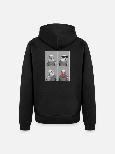 Nymphensittiche Nymphensittich - Unisex Premium Bio Zip Hoodie - Schwarz