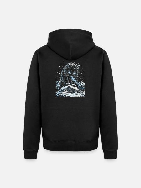 Die Julkatze aus Island - Unisex Premium Bio Zip Hoodie - Schwarz