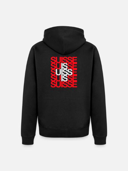SUISSE Schweiz Switzerland Flag 2024 - Unisex Premium Bio Zip Hoodie - Schwarz