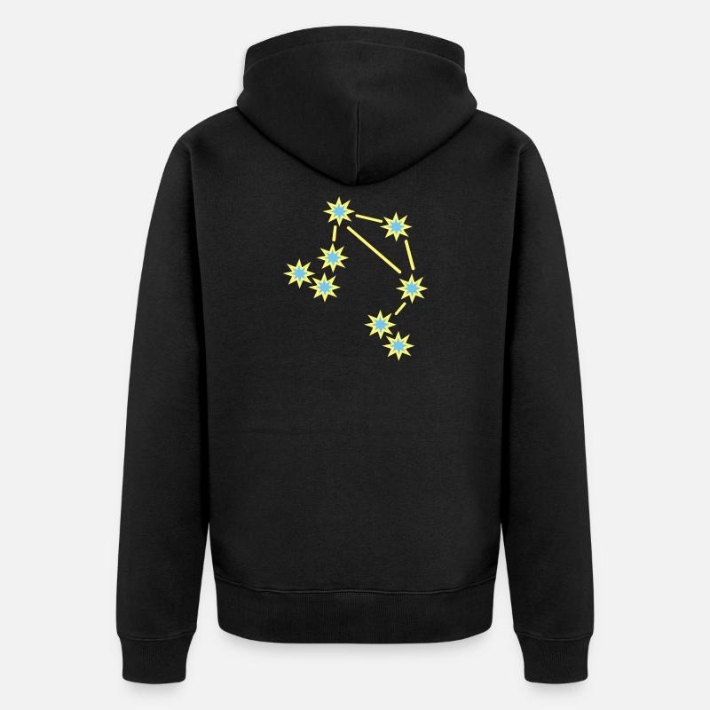Sternzeichen Waage - Unisex Premium Bio Zip Hoodie - Schwarz