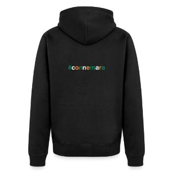 CONNEMARA Irish flag - Unisex Premium Bio Zip Hoodie - Schwarz - Hinten - Nico (187cm)