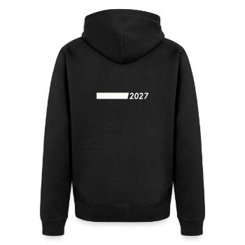 2027 - Unisex Premium Bio Zip Hoodie - Schwarz - Hinten - Nico (187cm)