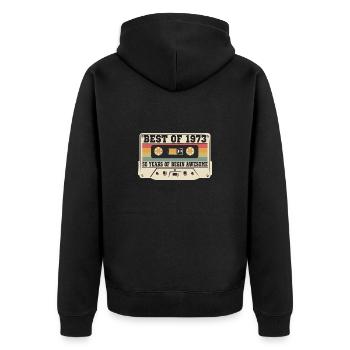 50.Geburtstag Mann Frau 50 Jahre 1973 Deko Lustig - Unisex Premium Bio Zip Hoodie - Schwarz - Hinten - Nico (187cm)