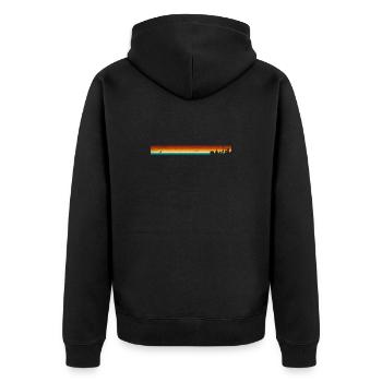 skyline Paris vintage - Unisex Premium Bio Zip Hoodie - Schwarz - Hinten - Nico (187cm)