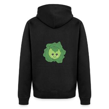 Salat Gemüse Kostüm Fasching Karneval Partnershirt - Unisex Premium Bio Zip Hoodie - Schwarz - Hinten - Nico (187cm)