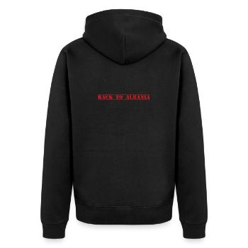 Albania Albanien - Unisex Premium Bio Zip Hoodie - Schwarz - Hinten - Nico (187cm)