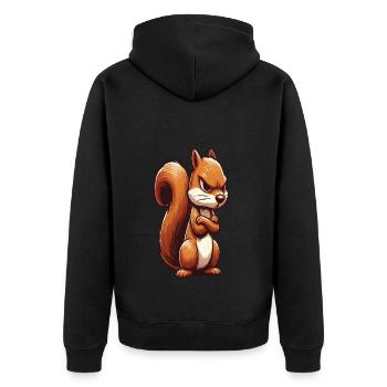 Squirrel Squirrel Squirrel Lover Rodent - Unisex Premium Organic Zip Hoodie - black - Back - Nico (187cm)