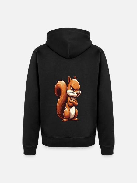 Eichhörnchen Eichhorn Eichhörnchenliebhaber Nager - Unisex Premium Bio Zip Hoodie - Schwarz