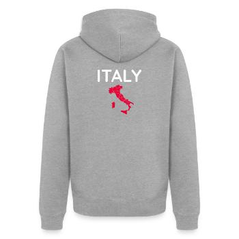 Traditionellstes Italien Souvenir - Unisex Premium Bio Zip Hoodie - Grau meliert - Hinten - Nico (187cm)