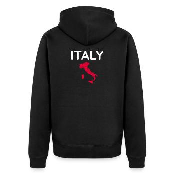 Traditionellstes Italien Souvenir - Unisex Premium Bio Zip Hoodie - Schwarz - Hinten - Nico (187cm)
