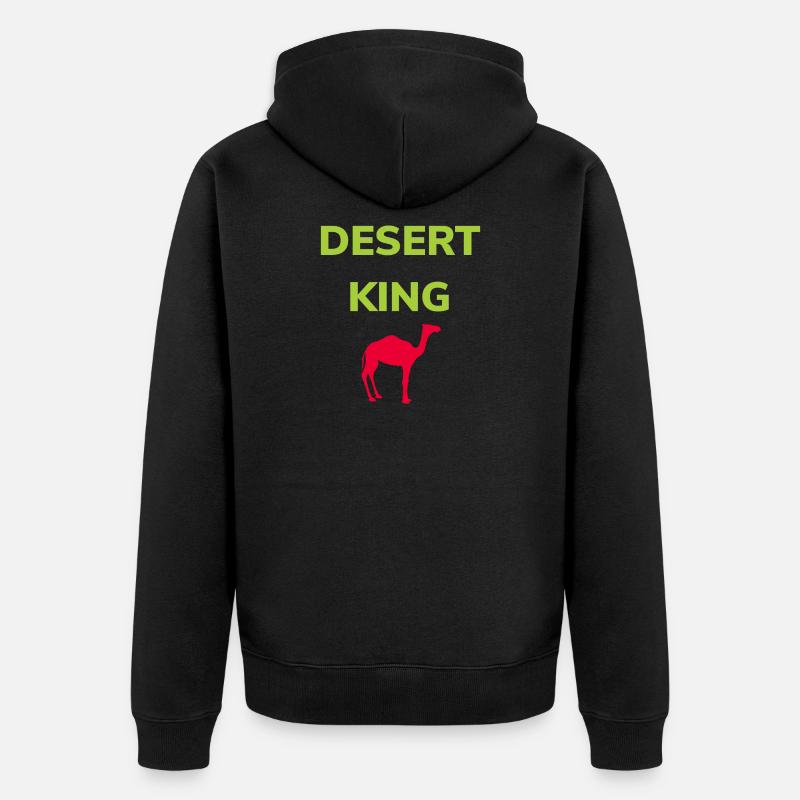 Kamel Wüste Marokko Kamel - Unisex Premium Bio Zip Hoodie - Schwarz