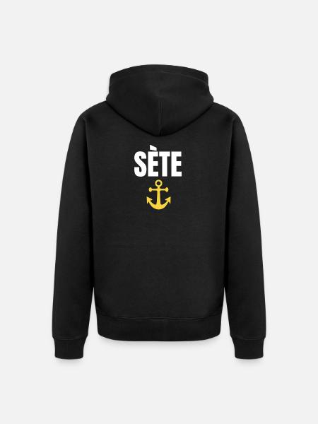 Sète Anker Grafik Sète Souvenir - Unisex Premium Bio Zip Hoodie - Schwarz
